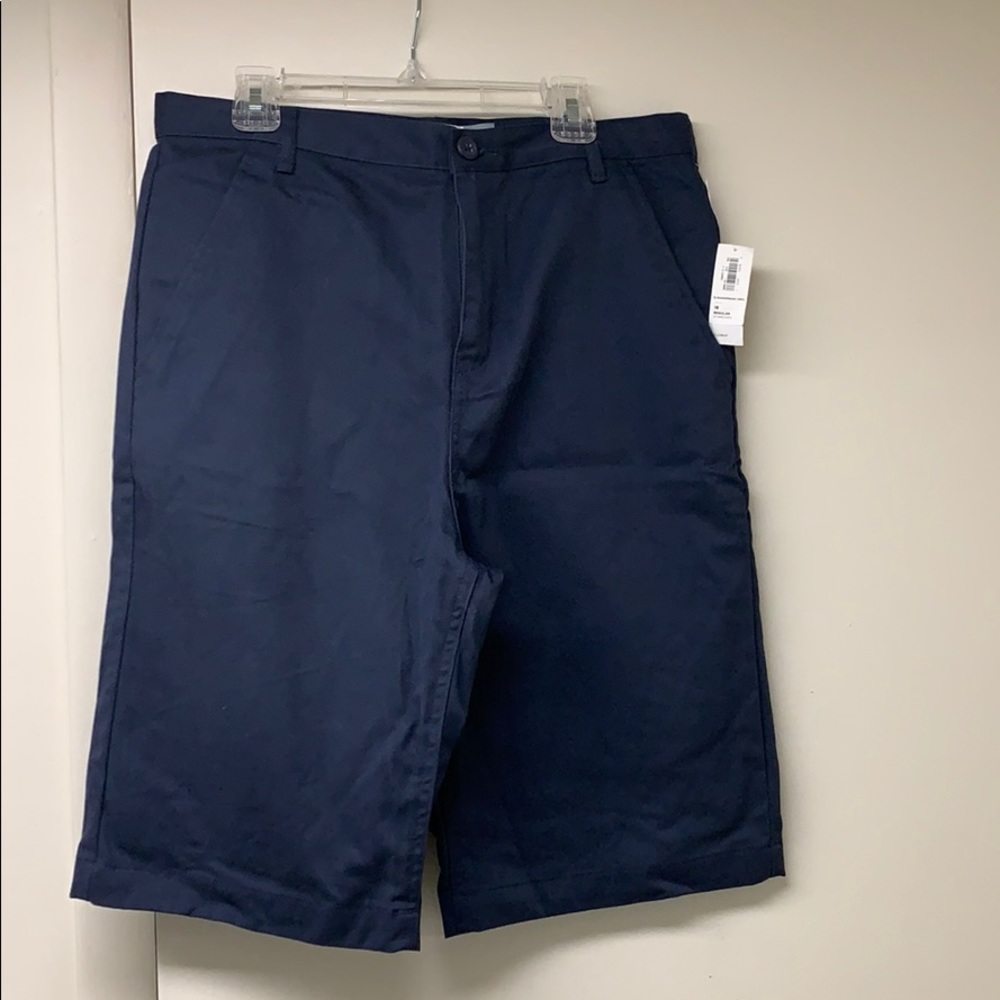Boys NWT sz 18 Regular Navy Flat Front Shorts